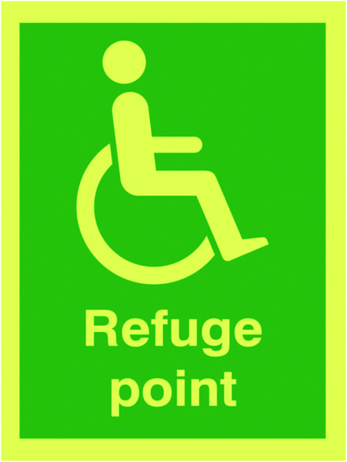 400x300mm Refuge Point - Nite Glo Self Adhesive