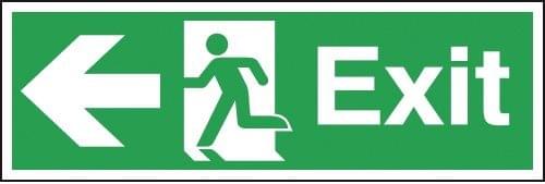 150x450mm Exit Running Man Arrow Left - Rigid