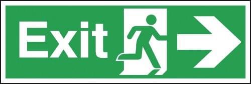 150x450mm Exit Running Man Arrow Right - Rigid