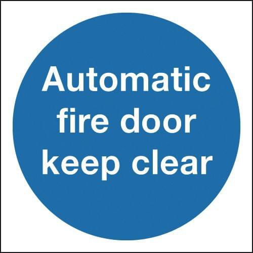 100x100mm Automatic Fire Door Keep Clear - Rigid
