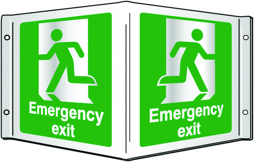 200x400mm Emergency exit Projecting 3D Sign