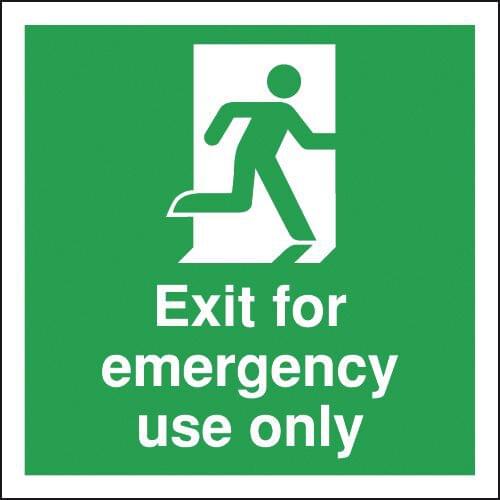 150x150mm Exit For Emergency Use Only - Rigid