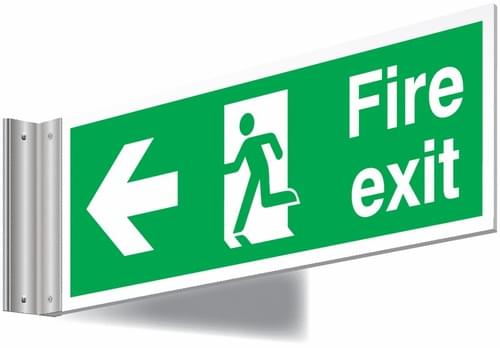 150x450mm Fire exit left sign - T Bar