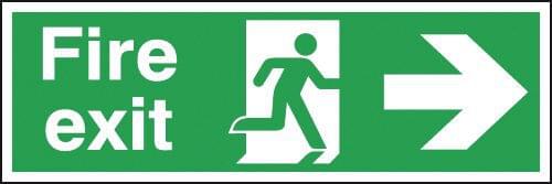 150x450mm Fire exit right sign - Double sided