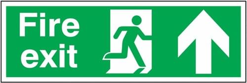 150x450mm Fire exit up sign - Double sided