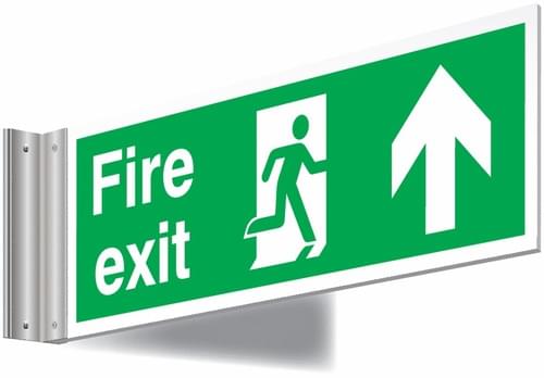 150x450mm Fire exit up sign - T Bar