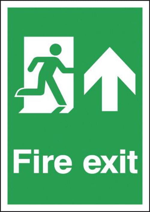 297x210mm Fire Exit Running Man Up - Rigid