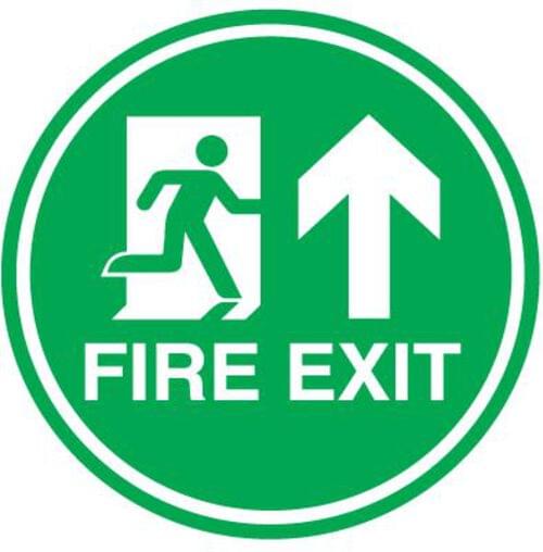 450mm Fire Exit Anti-Slip Floor Sign