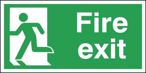 150x300mm Fire Exit Running Man Left - Aluminium