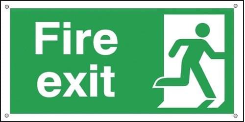 150x300mm Fire Exit Running Man Right - Aluminium