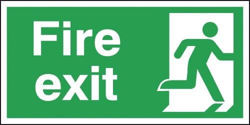 150x300mm Fire Exit Running Man Right - Rigid