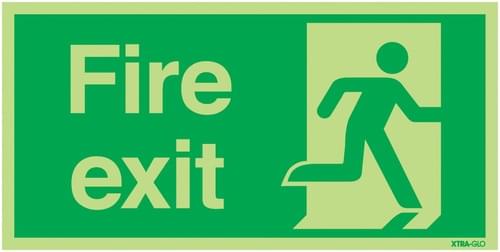 300x600mm Fire Exit Running Man Right - Xtra Glo Rigid