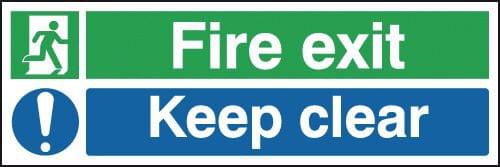 150x300mm Fire Exit Keep Clear - Rigid