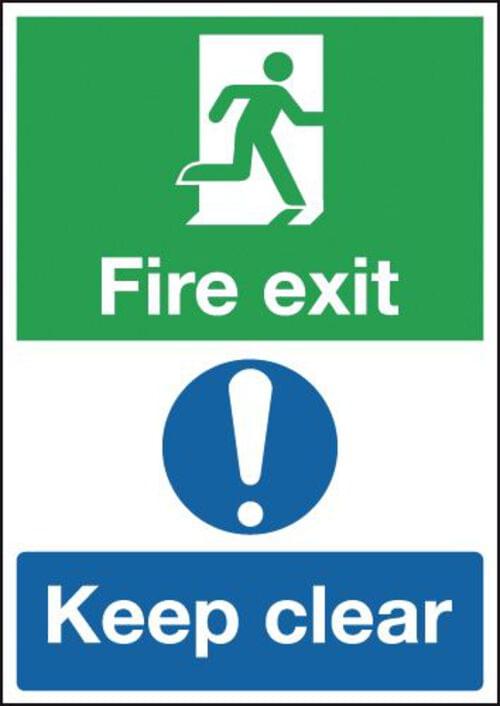 297x210mm Fire Exit Keep Clear - Rigid