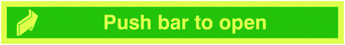 75x600mm Push Bar To Open - Nite Glo Self Adhesive