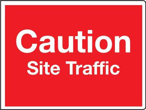 450x600mm Caution Site Traffic stanchion sign