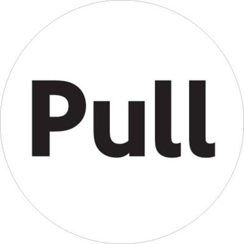 100mm dia Pull - Black on silver