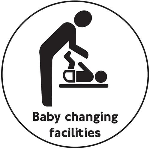 100mm dia Baby changing facilities - Black on silver