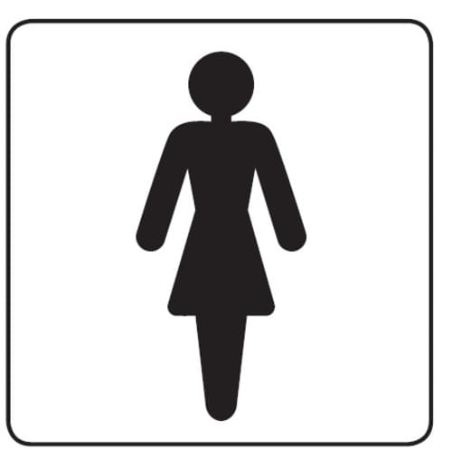 100x100mm Ladies symbol - Black on silver