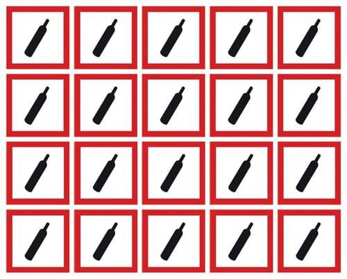 100x100mm Compressed Gas GHS Symbols 6 labels on a sheet