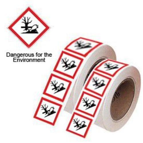 100x100mm Dangerous for the Environment GHS Symbols on a roll