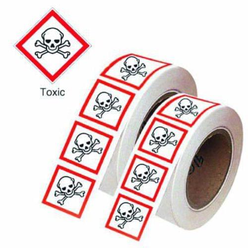 100x100mm Toxic GHS Symbols on a roll