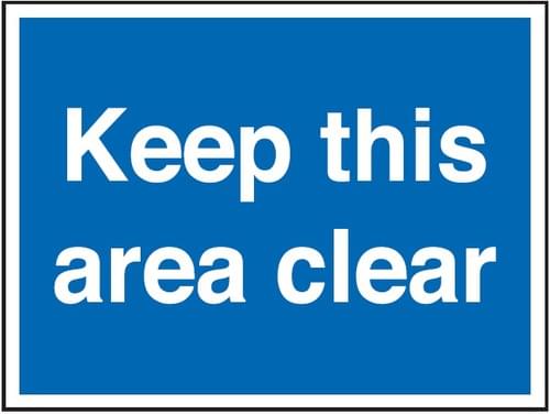 300x400mm Keep this area clear - Rigid