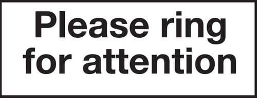 100x200mm Please ring for attention - Rigid
