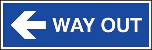 150x450mm Way out arrow left - Rigid