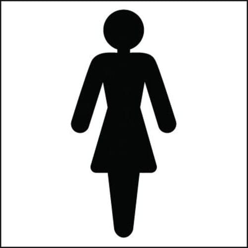 150x150mm Ladies Toilet symbol - Rigid