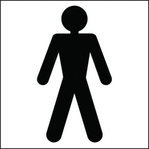150x150mm Male Toilet symbol - Rigid