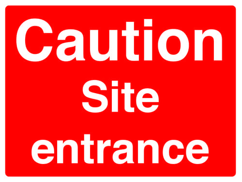 450x600mm Caution Site entrance stanchion sign