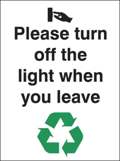 100x75mm Please turn off the lights when you leave Rigid