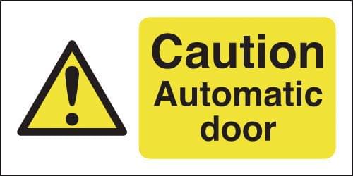 50x250mm Caution Automatic Door - Face Adhesive Vinyl