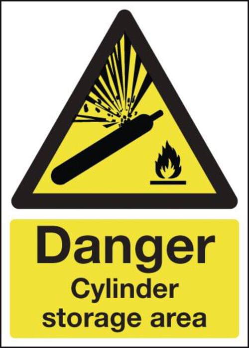 420x297mm Danger Cylinder Storage Area - Rigid