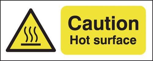 100x250mm Caution Hot Surface - Rigid