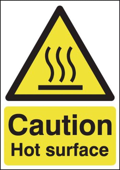 297x210mm Caution Hot Surface - Rigid