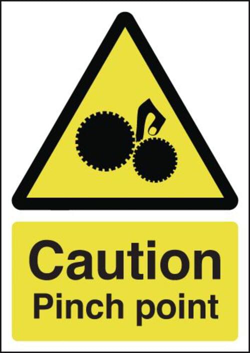 297x210mm Caution Pinch Point - Rigid