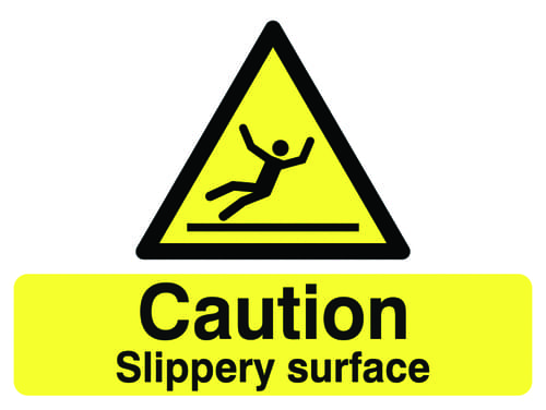 450x600mm Caution Slippery surface stanchion sign