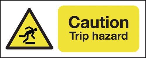 100x250mm Caution Trip Hazard - Rigid
