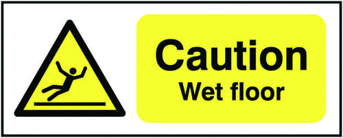 100x250mm Caution Wet Floor - Rigid