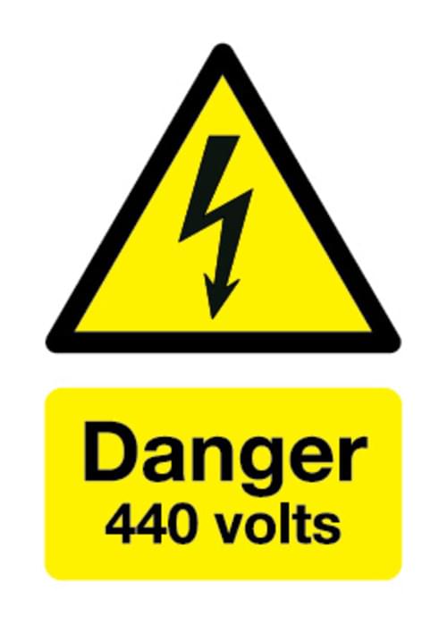 297x210mm Danger 440 Volts - Rigid