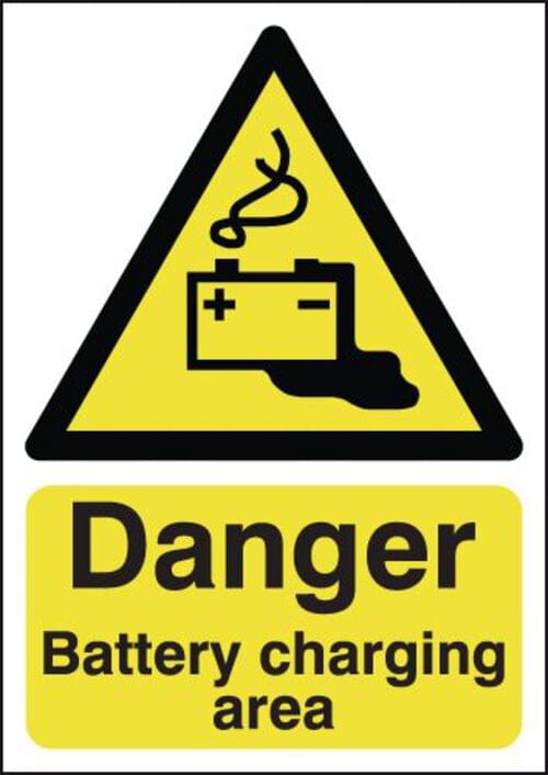 420x297mm Danger Battery Charging Area - Rigid