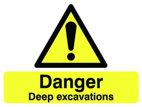 450x600mm Danger Deep excavations stanchion sign