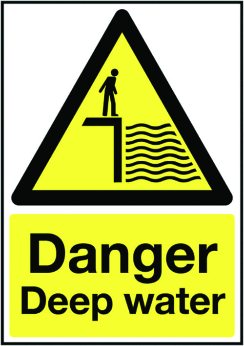 300x500mm Danger Deep Water - Rigid