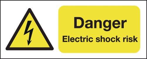 100x250mm Danger Electric Shock Risk - Rigid