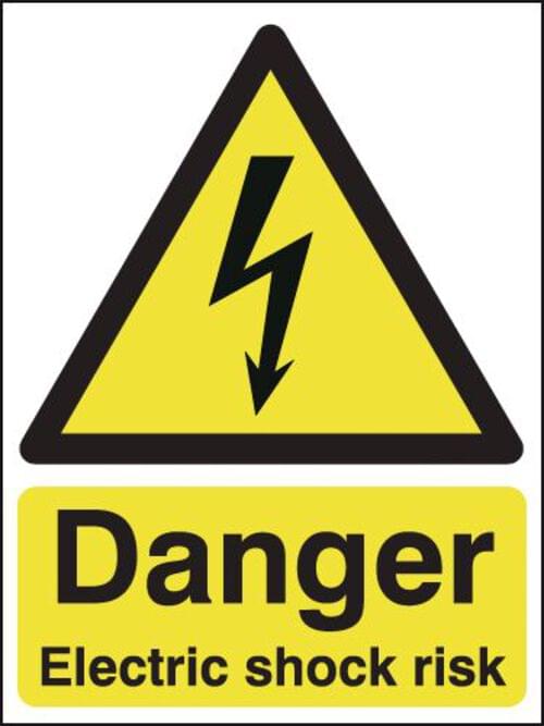 400x300mm Danger Electric Shock Risk - Polycarbonate