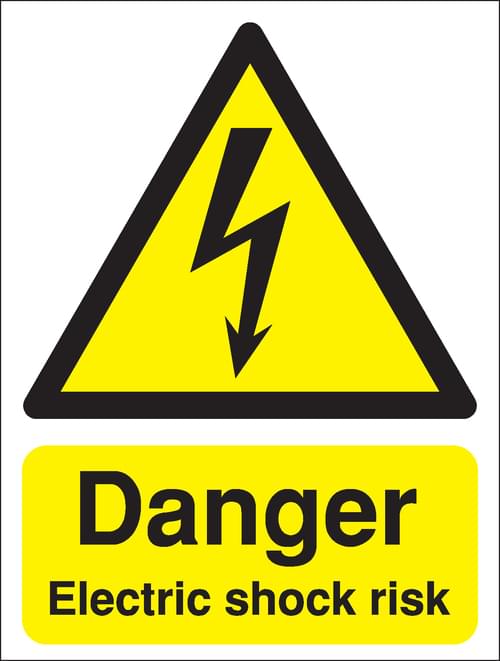 400x300mm Danger Electric shock risk Reflective sign