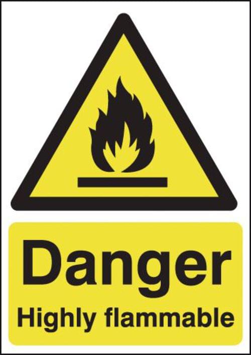 420x297mm Danger Highly Flammable - Rigid