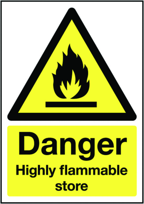 420x297mm Danger Highly Flammable Store - Rigid